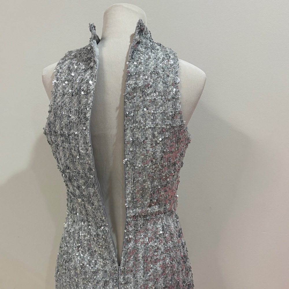 Amanda Uprichard Silver Sequin Dress - Picture 4 of 9